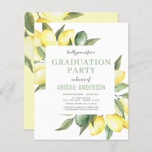 Budget Lemon Modern Grad Party 2023 Invitation