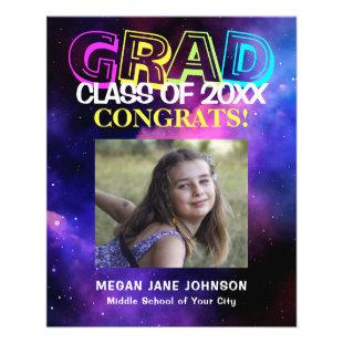 Budget middle school photo graduation announcement flyer