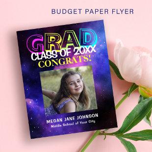 Budget middle school photo graduation announcement flyer