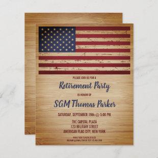 Budget Military Retirement American Flag Invite