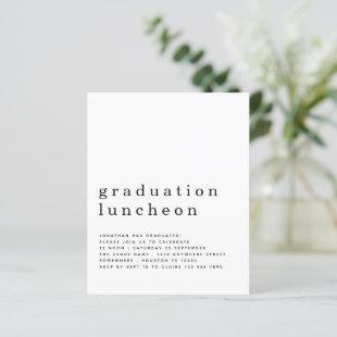 Budget Minimalist Graduation Luncheon Invitation