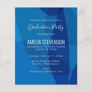 Budget Mod Abstract Blue Graduation Party Invite