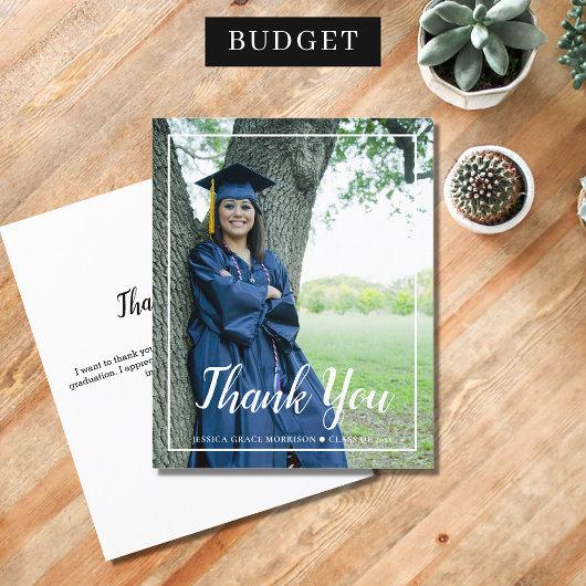 Budget Modern Graduation Photo Thank You Cards