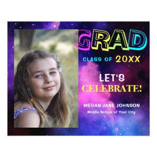 Budget modern photo graduation party invitation flyer