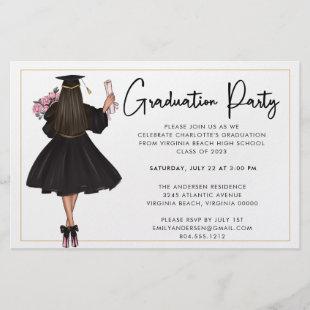 Budget Modern Script Graduation Party Invitation Flyer