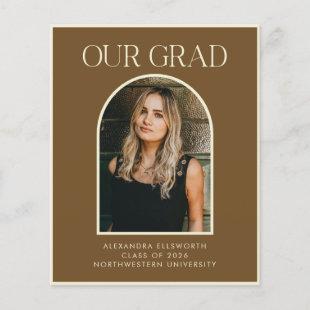Budget Modern Two Photo Brown Arch Graduation