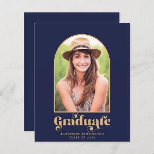 Budget Navy Blue Gold Arch Photo Graduation Party