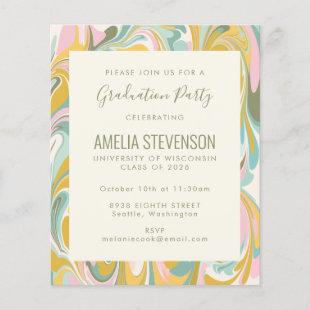 Budget Pastel Abstract Graduation Party Invite