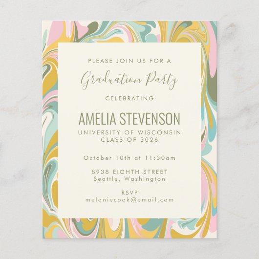 Budget Pastel Abstract Graduation Party Invite