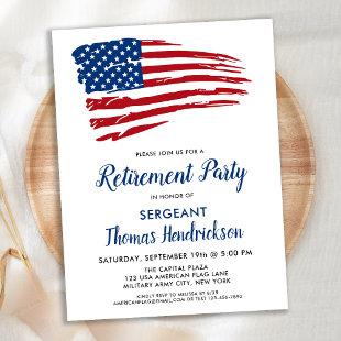 Budget Patriotic Retirement American Flag Invite