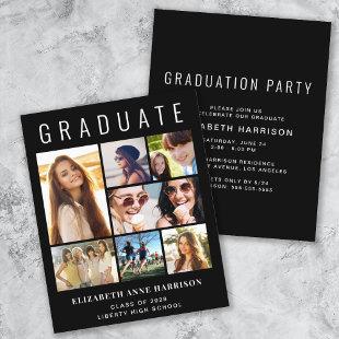 Budget Photo Black Graduation Party Invitation