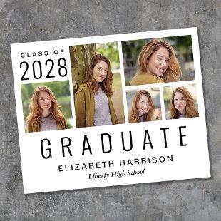 Budget Photo Collage Graduation Announcement