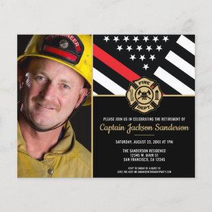 Budget Photo Firefighter Retirement Invitation