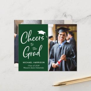 Budget Photo Green Graduation Announcement
