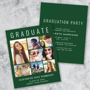 Budget Photo Green Graduation Party Invitation