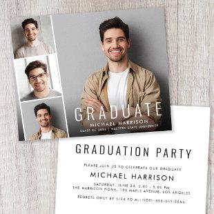 Budget Photo Strip Graduation Party Invitation