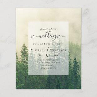 Budget Pine Trees Misty Forest Green Wedding