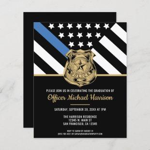 Budget Police Academy Graduation Party Invitation