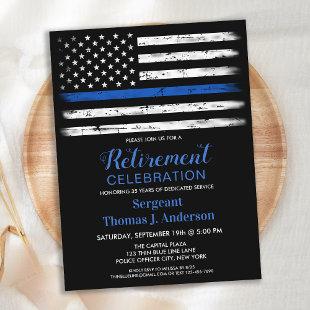 Budget Police Officer Retirement Blue Line Flag