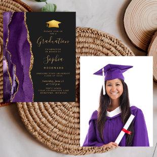 Budget Purple Agate Photo 2024 Graduation Invite