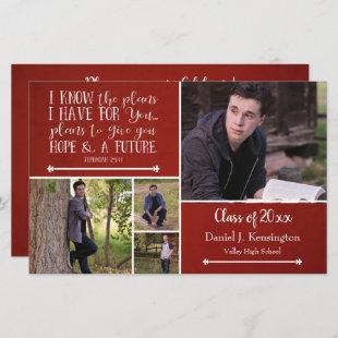 Budget Red Bible Verse Graduation Photo Collage