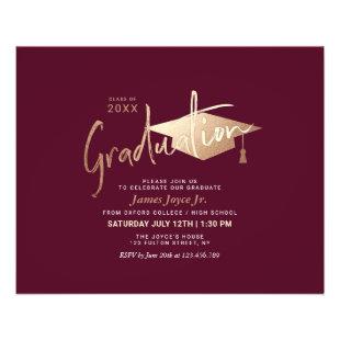 Budget Red Minimal Graduation Party Invitations Flyer