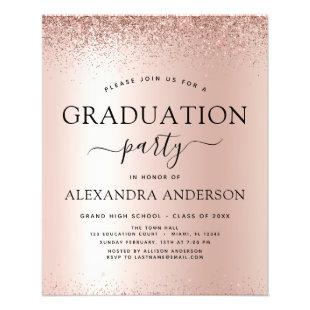 Budget Rose Gold Pink 2023 Graduation Glitter Flyer