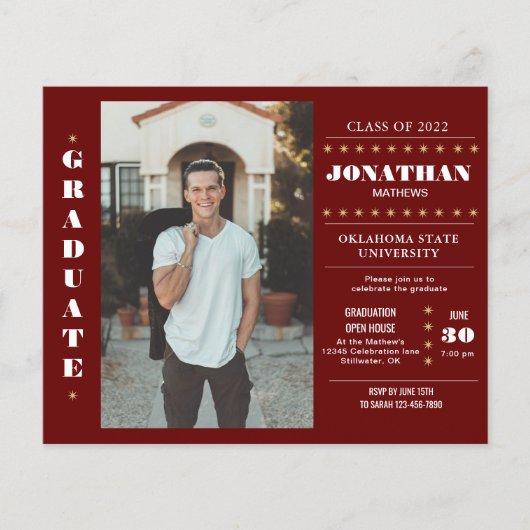 Budget Rustic Country  Red Gold Photo Graduation
