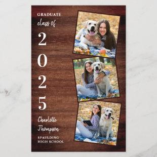 Budget Rustic Photo Collage Graduation Invitations