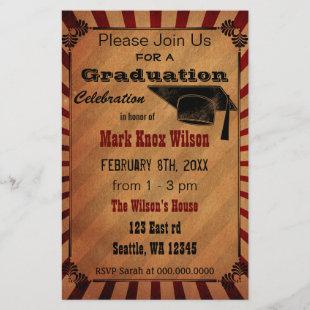 Budget Rustic Vintage Graduation Party Invitations