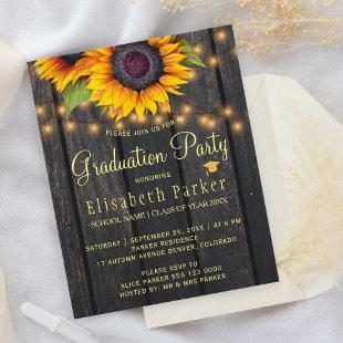 Budget rustic wood graduation party invitation