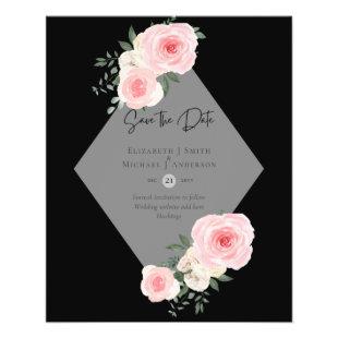 BUDGET SAVE THE DATES - Pink White Roses Flyer