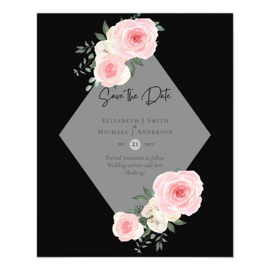 BUDGET SAVE THE DATES - Pink White Roses Flyer