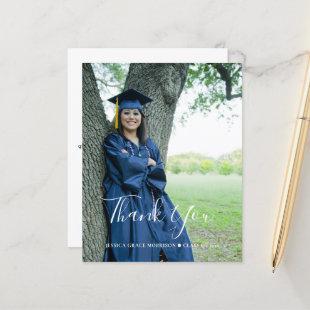 Budget Script Graduation Photo Thank You Cards