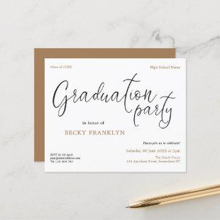 Budget Script Text Graduation Party Invitation