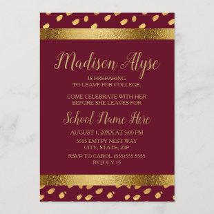 Burgundy and Gold Trunk Party Invitation