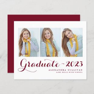 Burgundy Class of 2023 Photo Collage Graduation