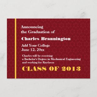 Burgundy Gold New Grad Announcement Any Year G200