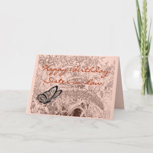 Butterfly on bush pencil sketch - any emergency card