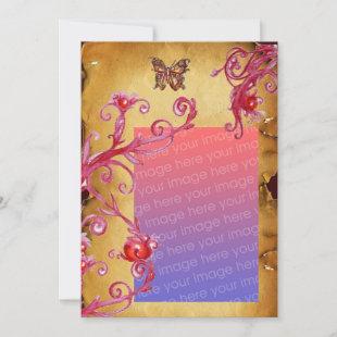 BUTTERFLY PARCHMENT Photo Template brown red