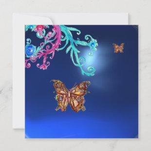 BUTTERFLY SAPPHIRE ,blue bright pink purple red Invitation