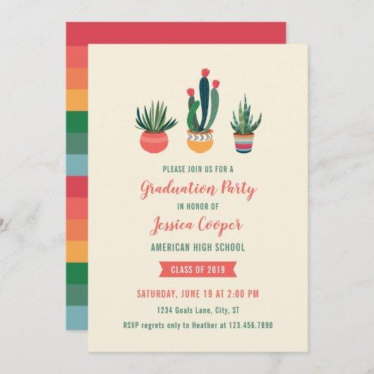 Cacti Succulent Graduation Invitation