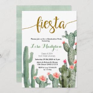 Cactus Fiesta Graduation Invitation Party Mexican