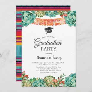 Cactus Succulent Graduation Party Invitation