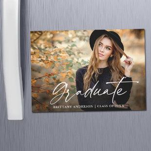 Calligraphy Ink Photo Graduation Magnet Card