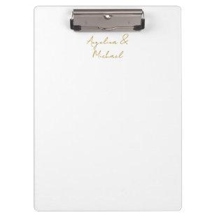 Calligraphy Professional Elegant Gold Color Clipboard