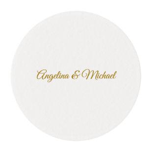 Calligraphy Professional Elegant Gold Color Edible Frosting Rounds