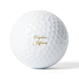 Calligraphy Professional Elegant Gold Color Golf Balls