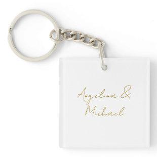 Calligraphy Professional Elegant Gold Color Keychain
