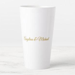 Calligraphy Professional Elegant Gold Color Latte Mug